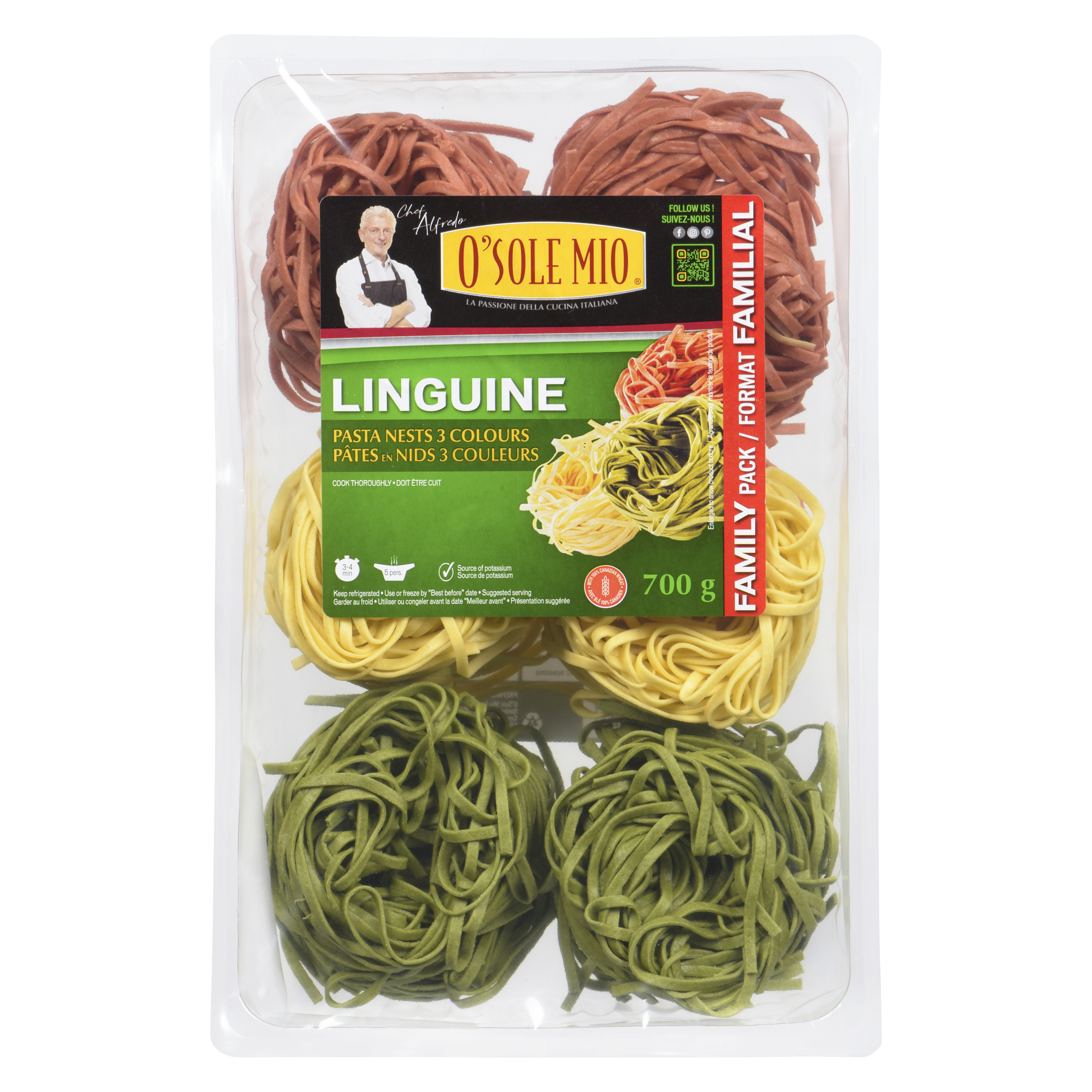 Linguine nested 3 colours