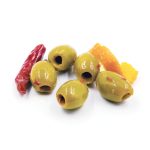 Tangerine & Chili Marinated Green Olives, Pitted