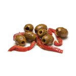 Grilled Green Olives, Pitted